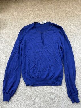 Yves Saint Laurent Women’s XL Cobalt Blue Virgin Wool Sweater